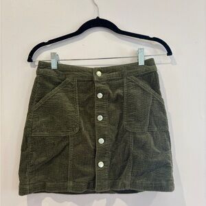 Wild Fable Green Corduroy Mini Skirt